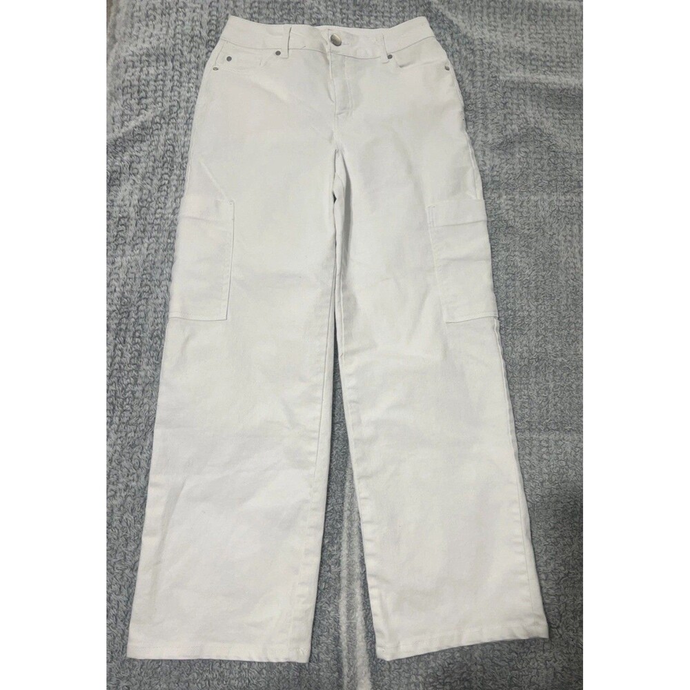 D.jeans White Cargo Jeans Sz 4 Grunge Boho Beachy